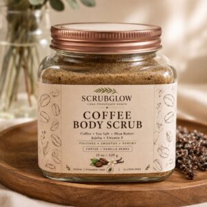 ScrubGlow Coffee Body Scrub – Coffee & Vanilla Beans Exfoliating Body Polish (539g / 19oz)